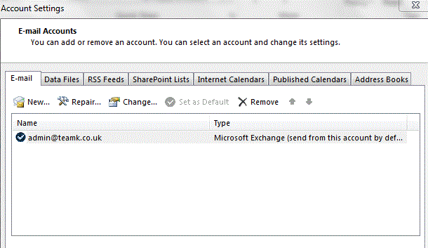 email account settings